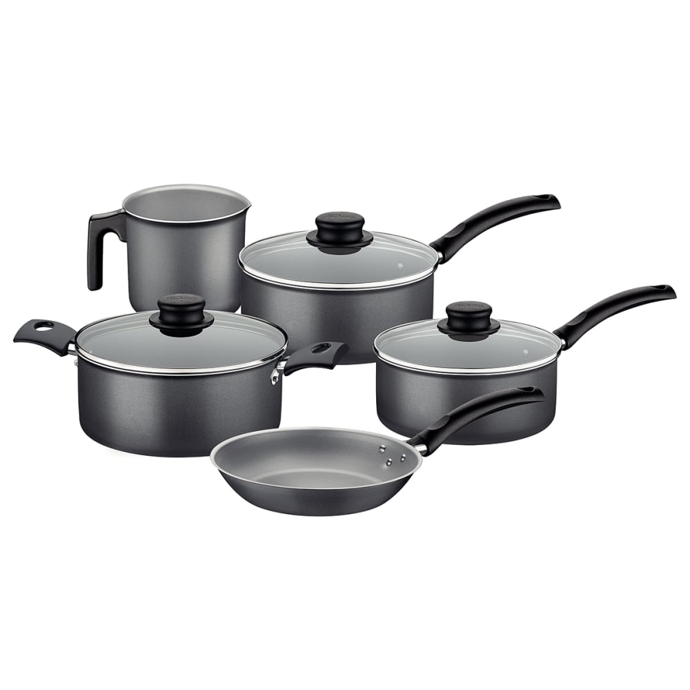 BATERIA DE COCINA JUEGO OLLAS TRAMONTINA TURIM 5 PZAS NEGRO