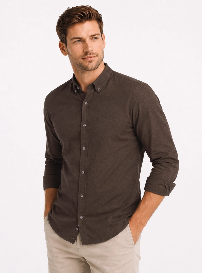 CAMISA LINO ALGODON REGULAR FIT CAFE  ARROW
