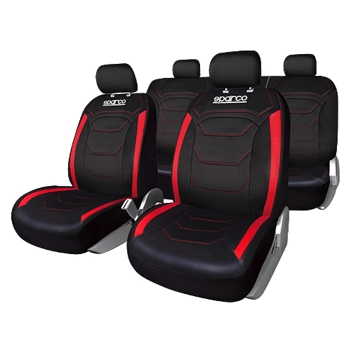 FUNDAS CUBREASIENTO SPARCO UNIVERSAL NEGRO ROJO POLIESTER 406