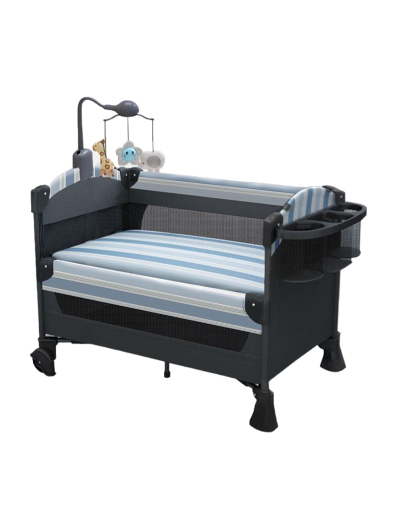 CUNA COLECHO LUBABYCAS VRICALE ACERO INOXIDABLE AZUL CORRAL MECEDORA 4 EN 1