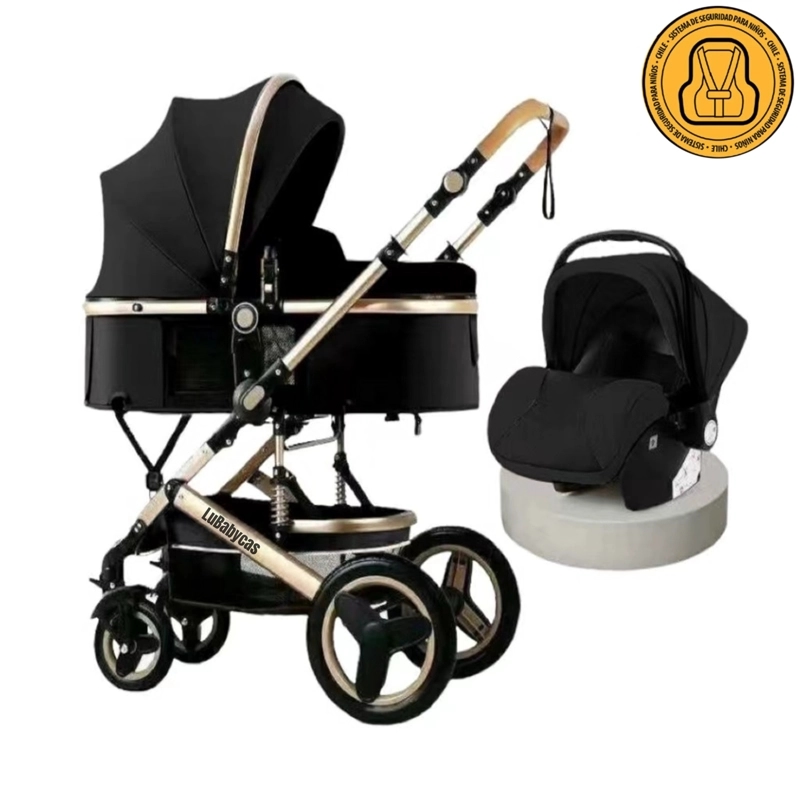 COCHE LUBABYCAS TRAVEL SYSTEM CON ACCESORIOS NEGRO