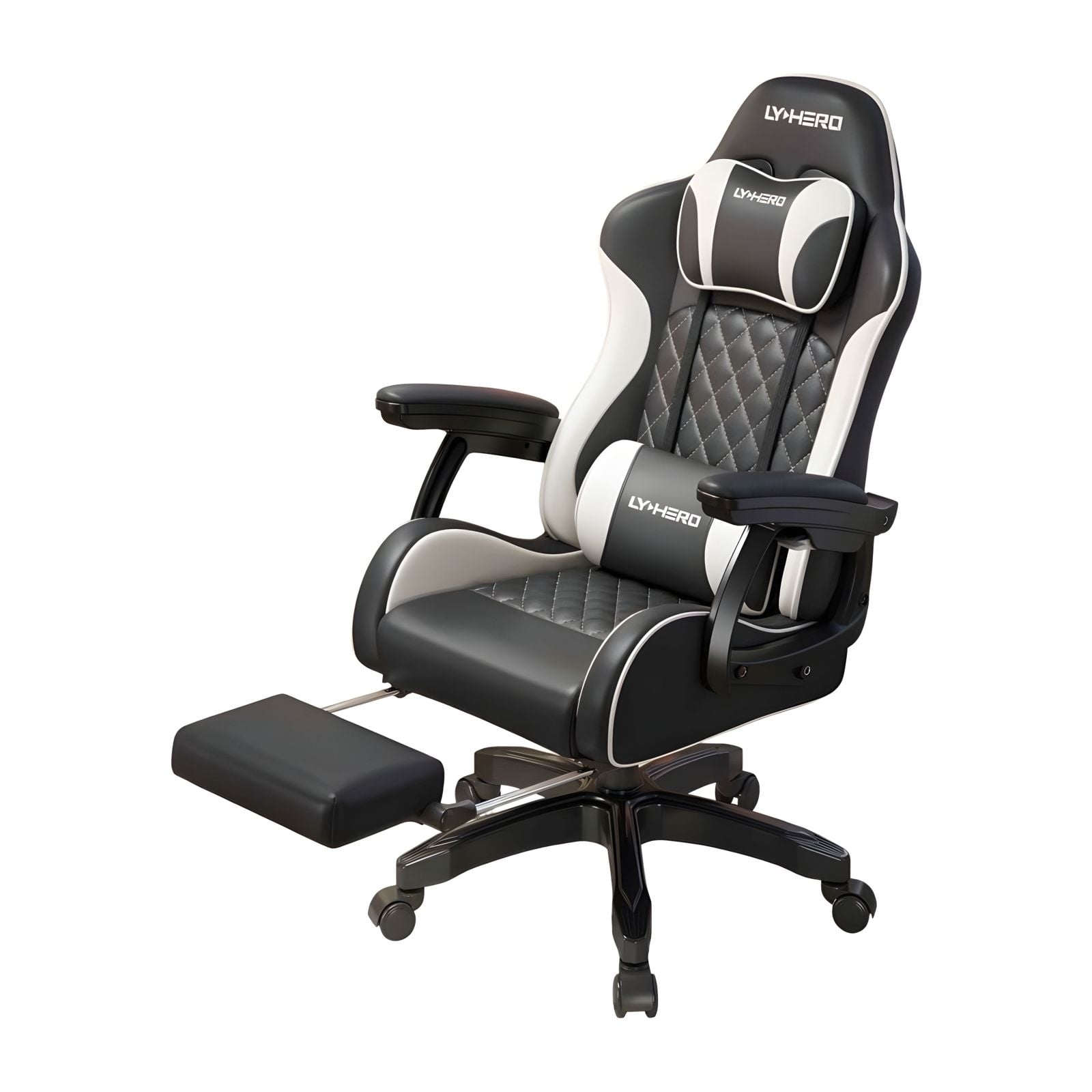 SILLA GAMER ERGONOMICA RECLINABLE CON REPOSAPIES NEGRA