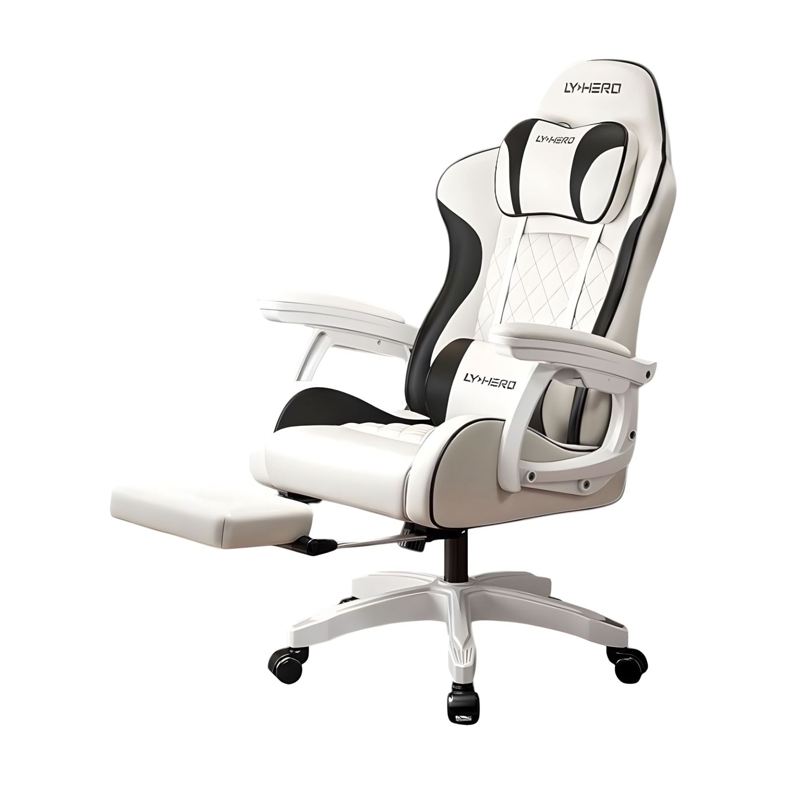 SILLA GAMER ERGONOMICA RECLINABLE CON REPOSAPIES BLANCA