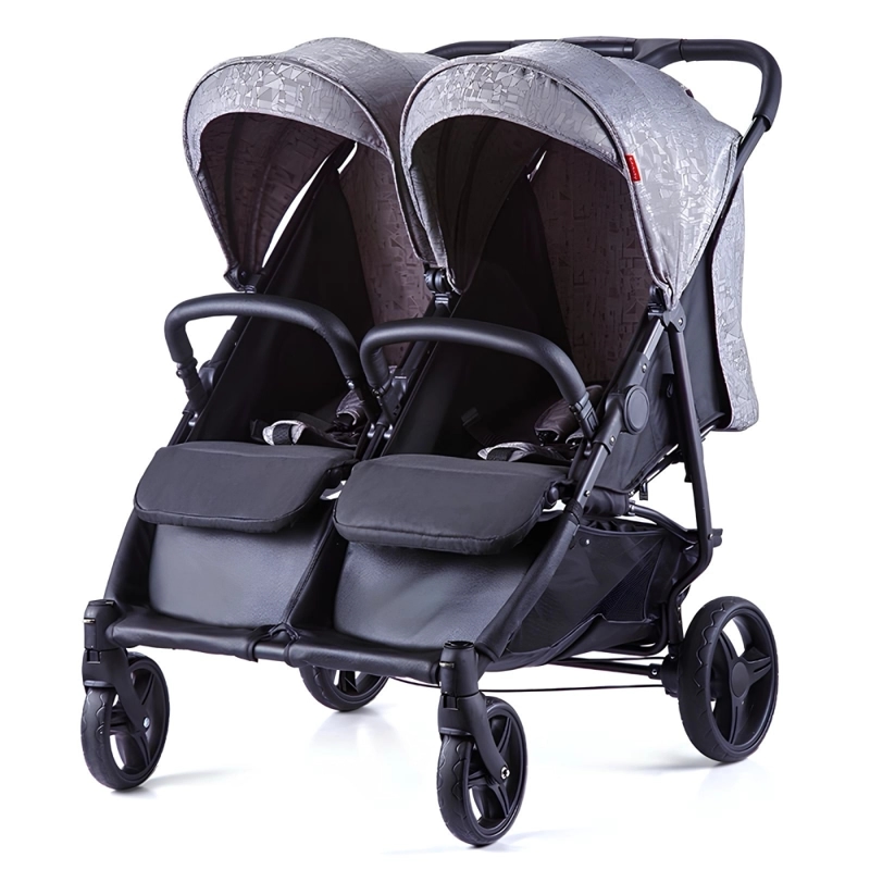 COCHE PASEO DOBLE LUBABYCAS YD GRIS MARCO ALUMINIO LIVIANO