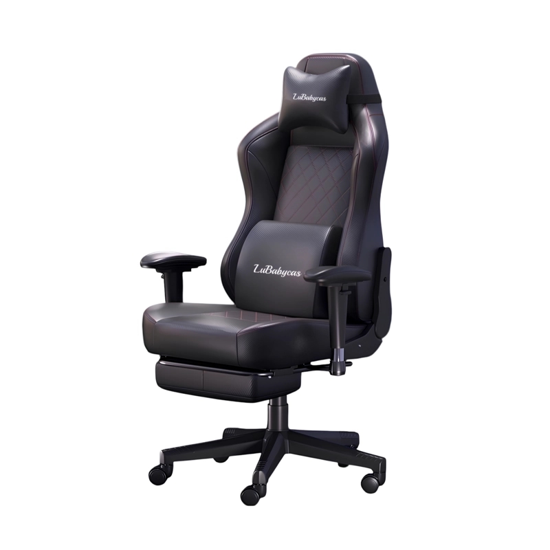 SILLA GAMER PREMIUM RECLINABLE CON REPOSAPIES POWER NEGRA