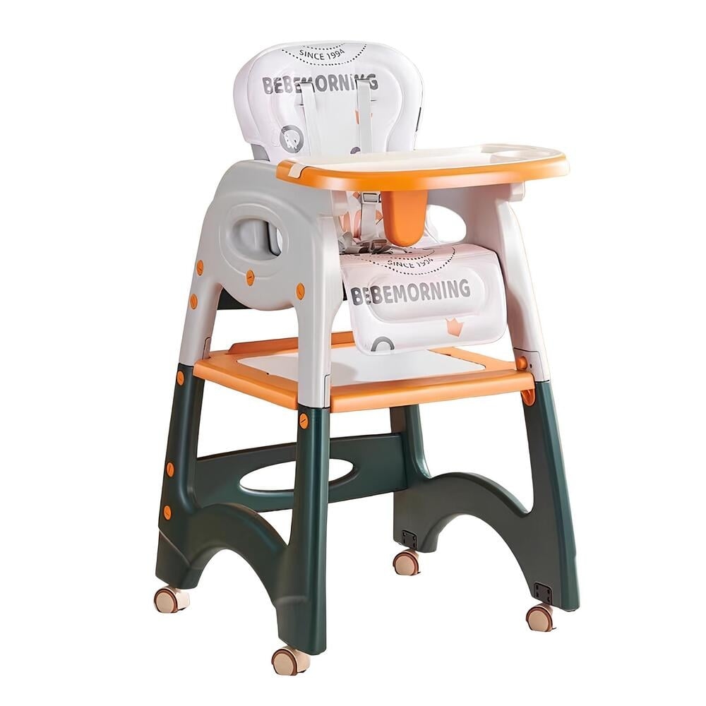 SILLA DE COMER MULTIFUNCIONAL CON RUEDAS NARANJA LUBABYCAS
