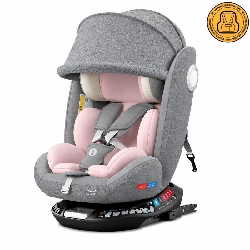 SILLA DE AUTO CONVERTIBLE 360° ISOFIX G406 ROSADA LUBABYCAS