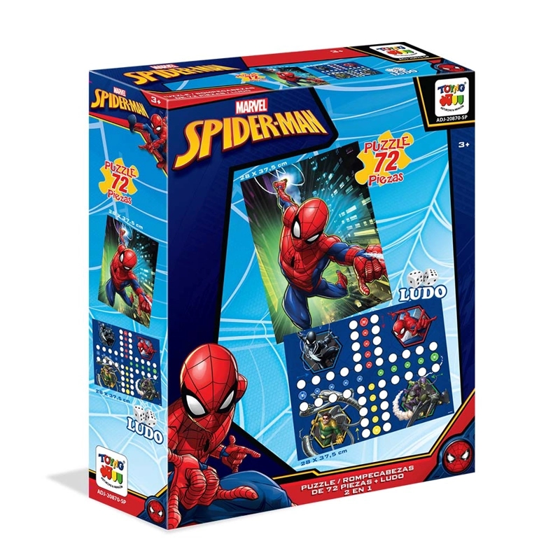 JUEGO DE MESA PUZZLE 2 EN 1 (72 PIEZAS) + LUDO - SPIDERMAN