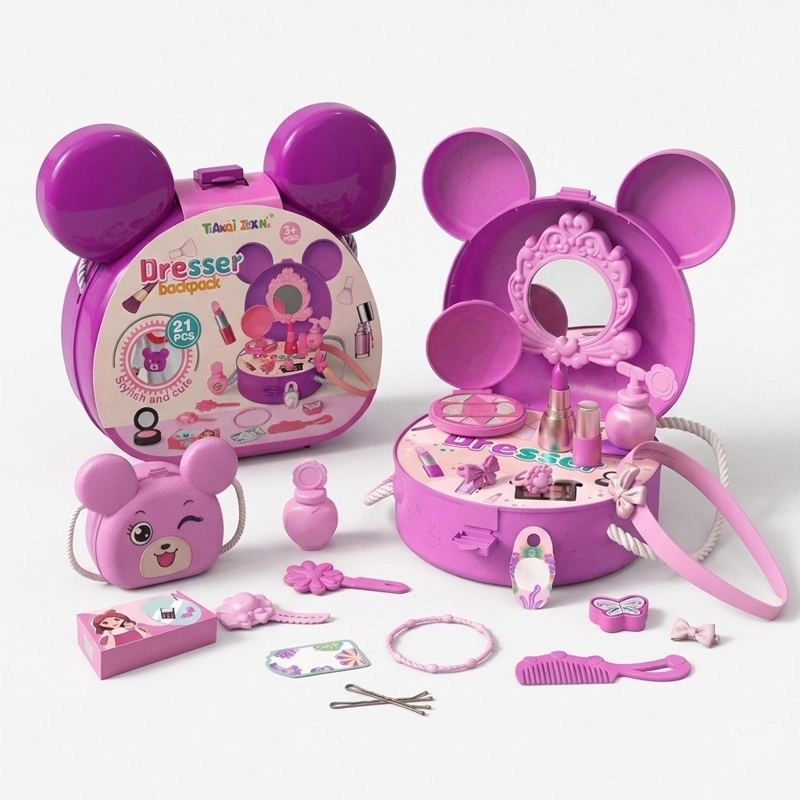CARTERA INFANTIL DE OSITA + ACCESORIOS DE BELLEZA – TOYNG