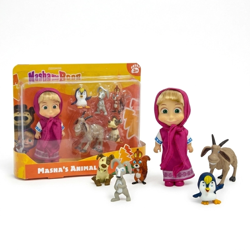 JUGUETE SET ANIMALES MASHA 6 FIGURAS - MASHA Y EL OSO