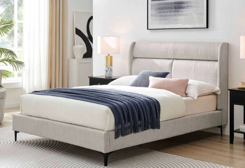CAMA EUROPEA KING + COLCHON Y RESPALDO INCORPORADO