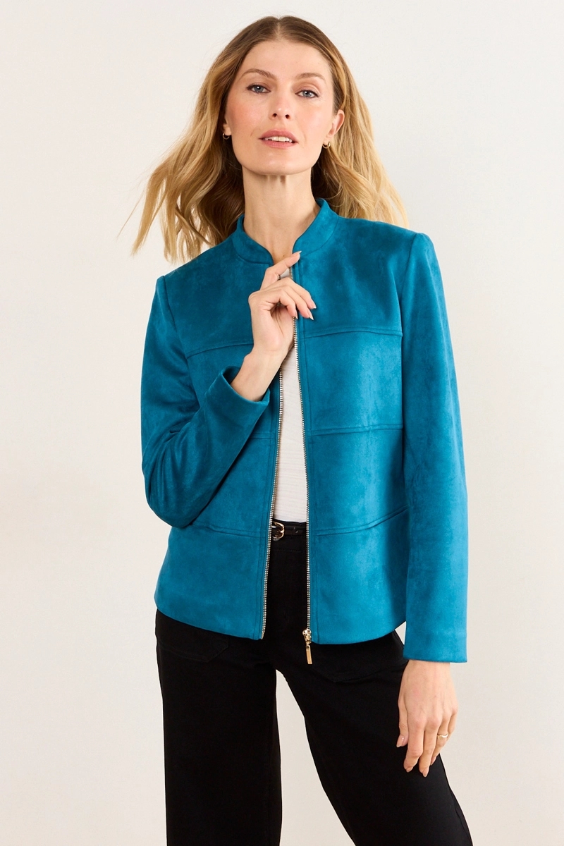 CHAQUETA ANTELINA PETROLEO MUJER MA GRIFFE