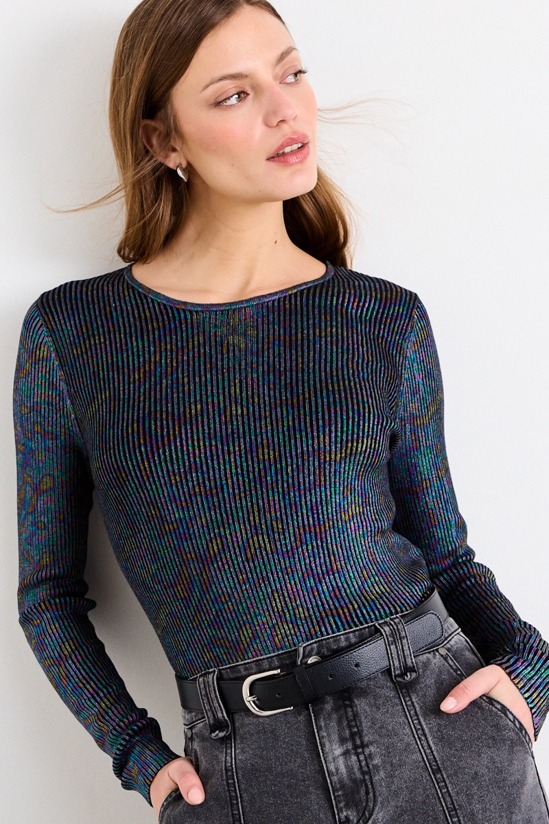 POLERA TEJIDA NEGRO MUJER IO