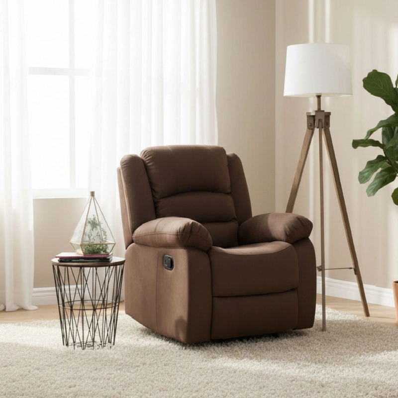 BERGER DANIELS 98060R 1 CUERPO TERCIOPELO CAFE RECLINABLE MODERNO MARTELL ELEPHANT