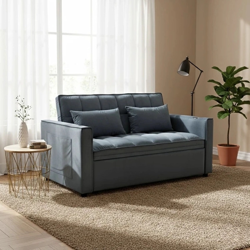 SOFÁ CAMA 2 CUERPOS MODERNO DALLAS GRIS KMP1GR