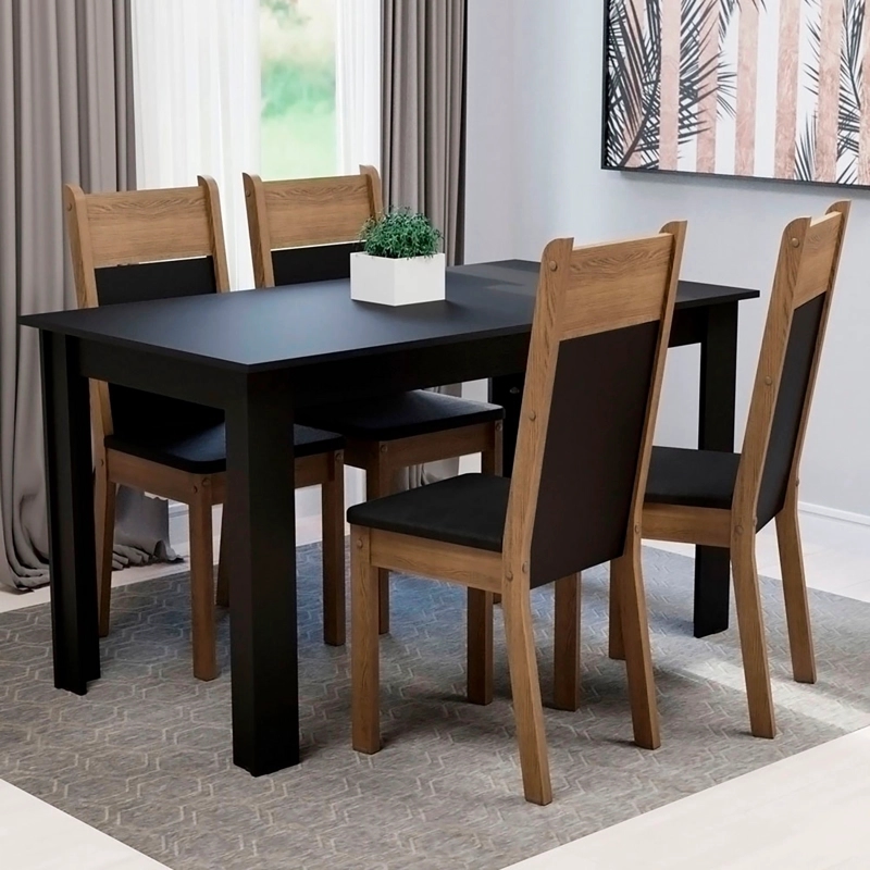 JUEGO DE COMEDOR VEKKA HOME LOLA NELLY 4 SILLAS