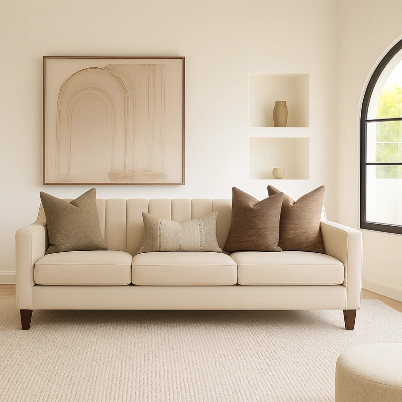 SOFA 3 CUERPOS RAUS BEIGE TELA – CONFORT Y ESTILO PARA TU HOGAR