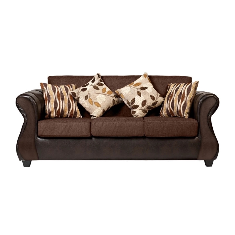 SOFA CASA WOW DECO VERONA 3 CUERPOS CAFE