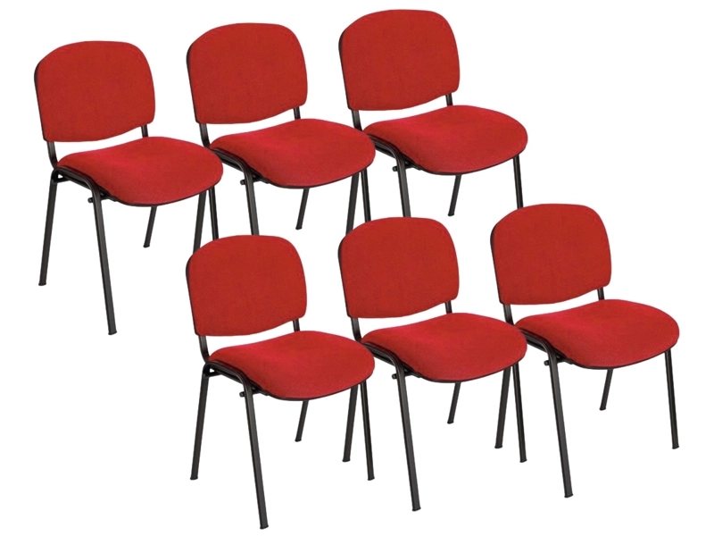 PACK 6 SILLA PARA OFICINA O SALA DE ESPERA MEETING ROJO