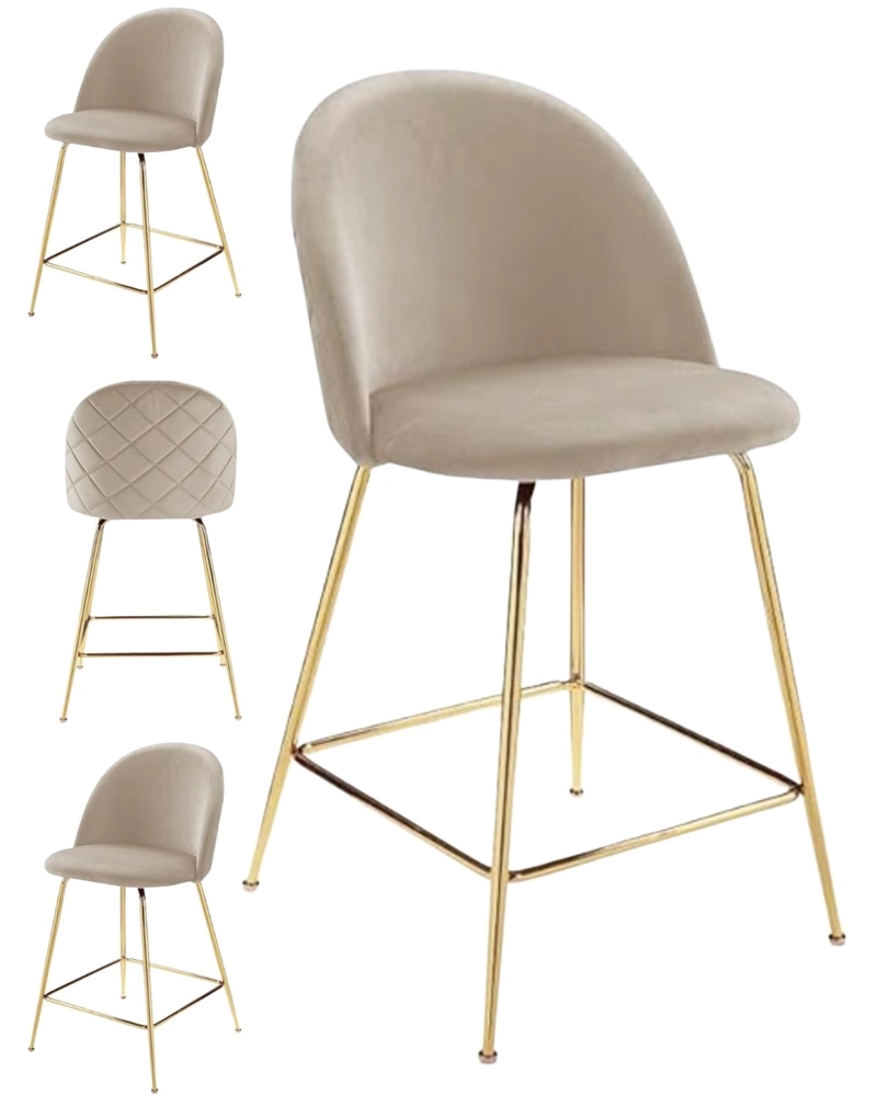 PACK 4 TABURETES DE BAR SILLAS 66 CM DELUXE - BEIGE
