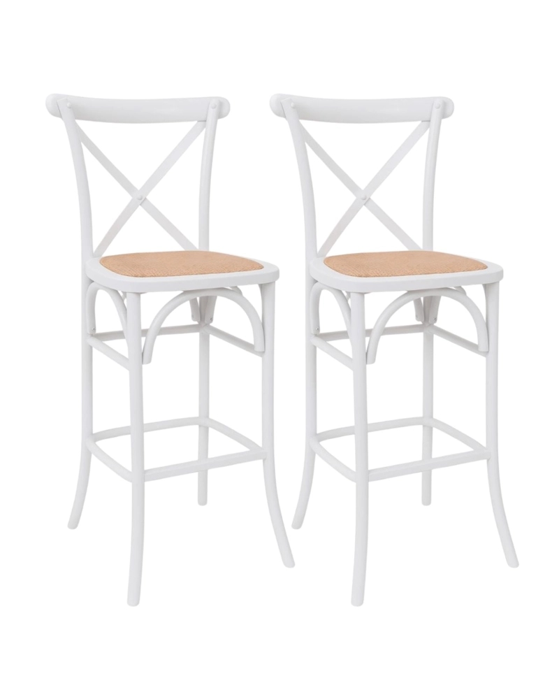 PACK 2 TABURETES CROSSBACK DE MADERA 66 CM