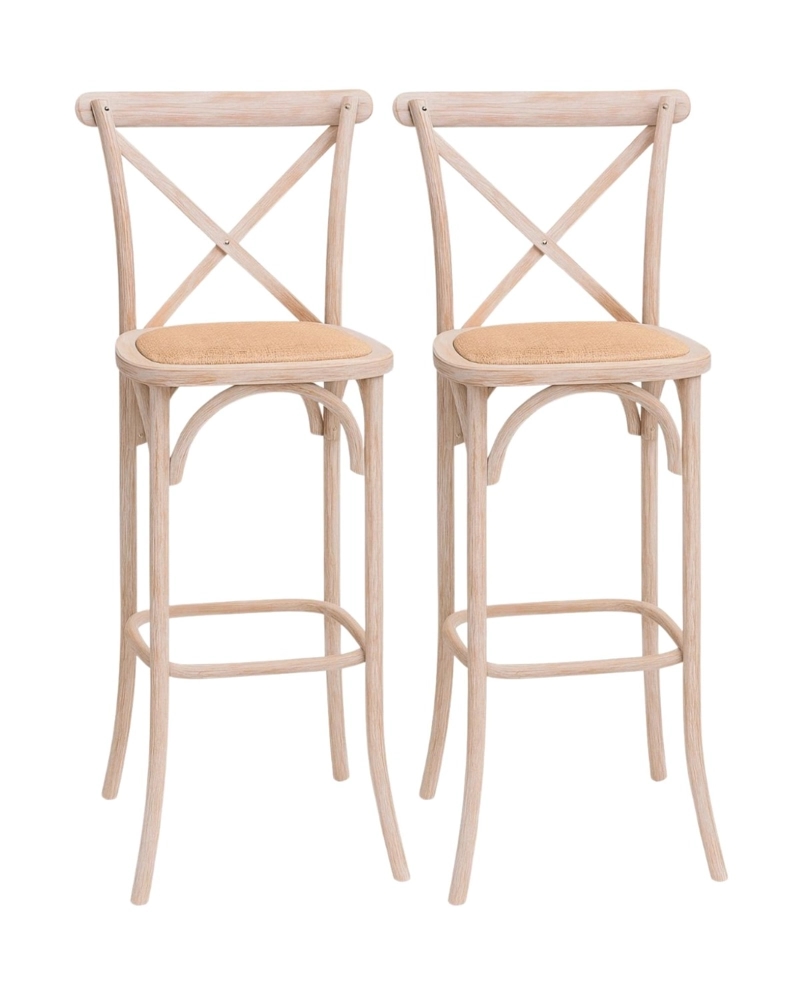 PACK 2 TABURETES CROSSBACK DE MADERA 66 CM