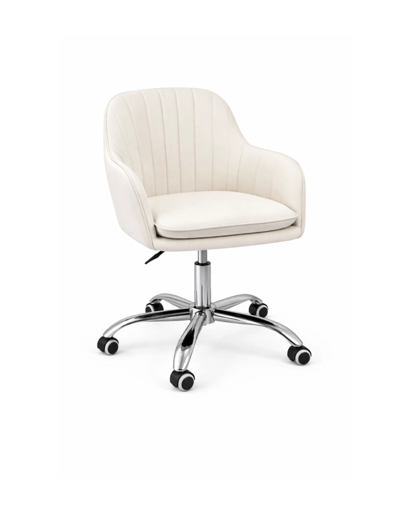 SILLA DE ESCRITORIO GIRATORIA ACOLCHADA LINEAL SILVER