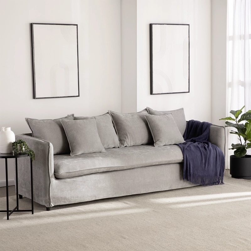 SOFA 4 CUERPOS AMELIE GREY + FUNDA LAVABLE