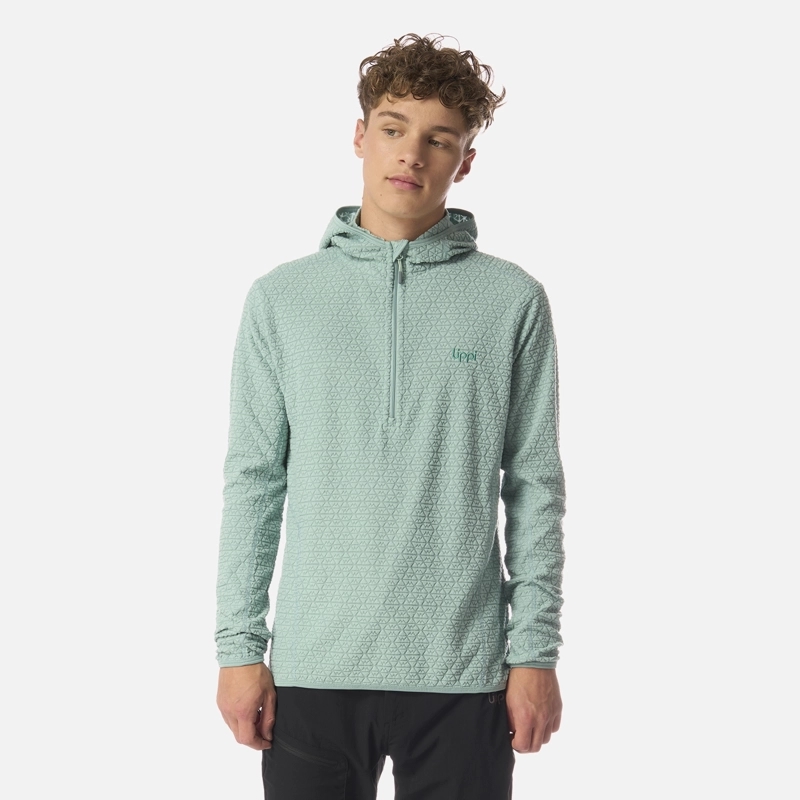 POLERON TEEN BOY MILD NANO-F 1/4 ZIP HOODY TURQUESA CLARO LIPPI I26