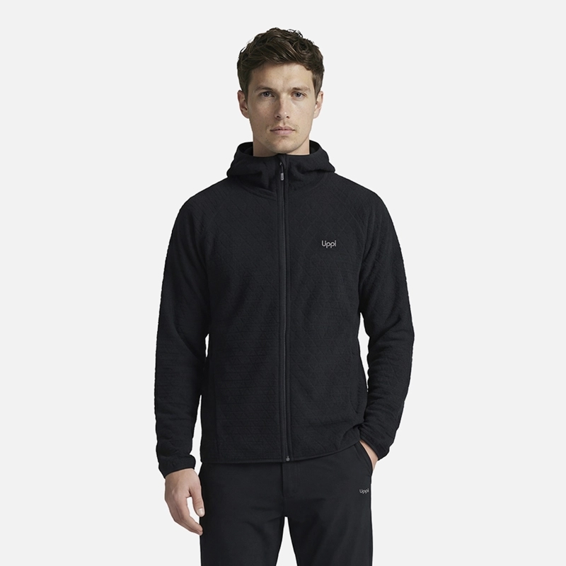 POLERON HOMBRE JACARANDA NANO-F FULL ZIP HOODY NEGRO LIPPI V27