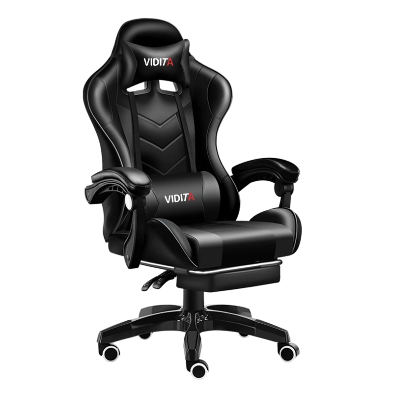 SILLA GAMER PROFESIONAL GX2000 CON REPOSAPIÉS-NEGRO