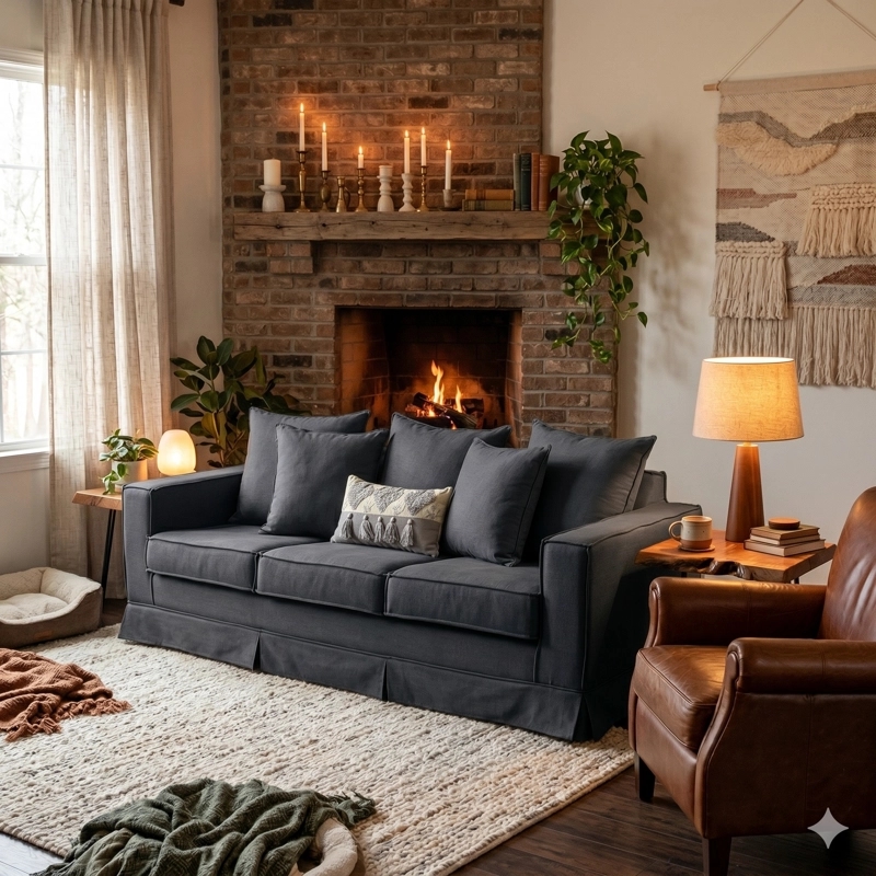 SOFA 3 CUERPOS SAHARA GRAFITO CON RESORTES POCKET