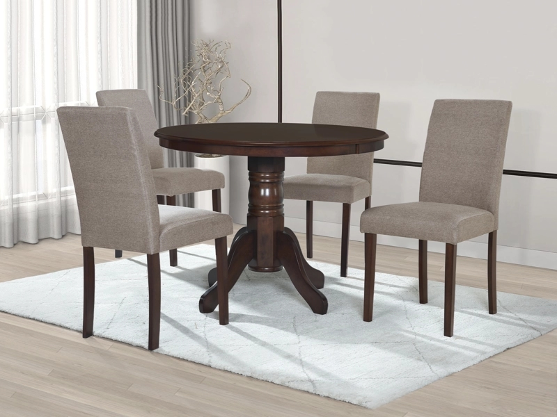 JUEGO DE COMEDOR 4 SILLAS (103x103x76cm) TELA BEIGE. PHUKET 4 PUESTOS