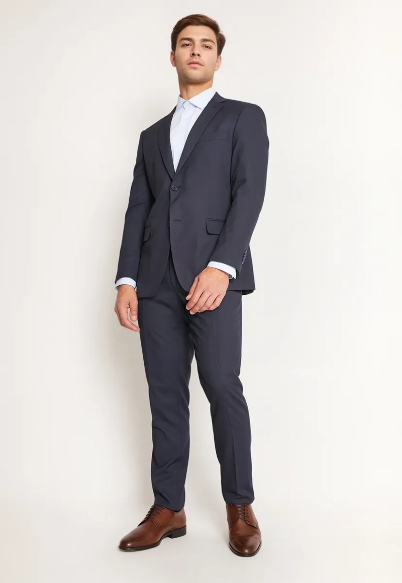 TRAJE FORMAL HOMBRE SLIM TEXTURADO AZUL MARINO