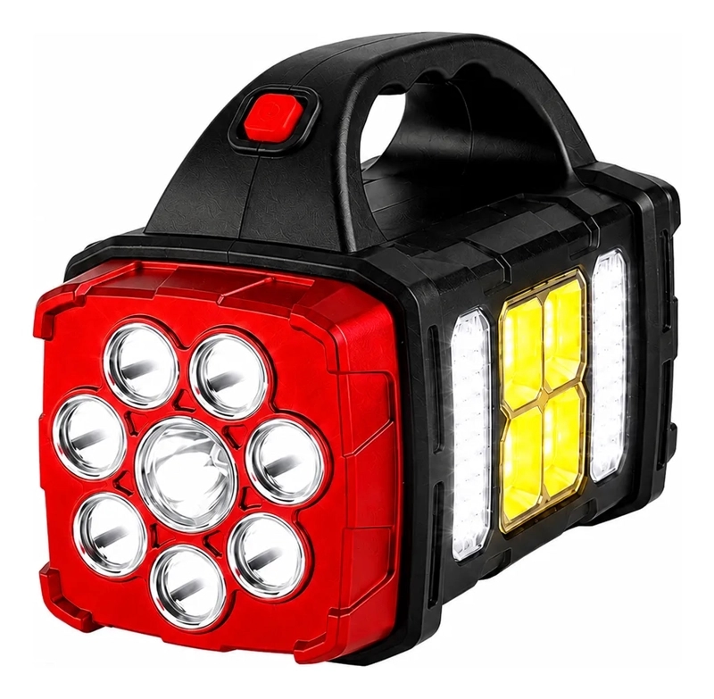LINTERNA SOLAR LED MULTIFUNCION RECARGABLE USB CON POWER BANK PORTATIL