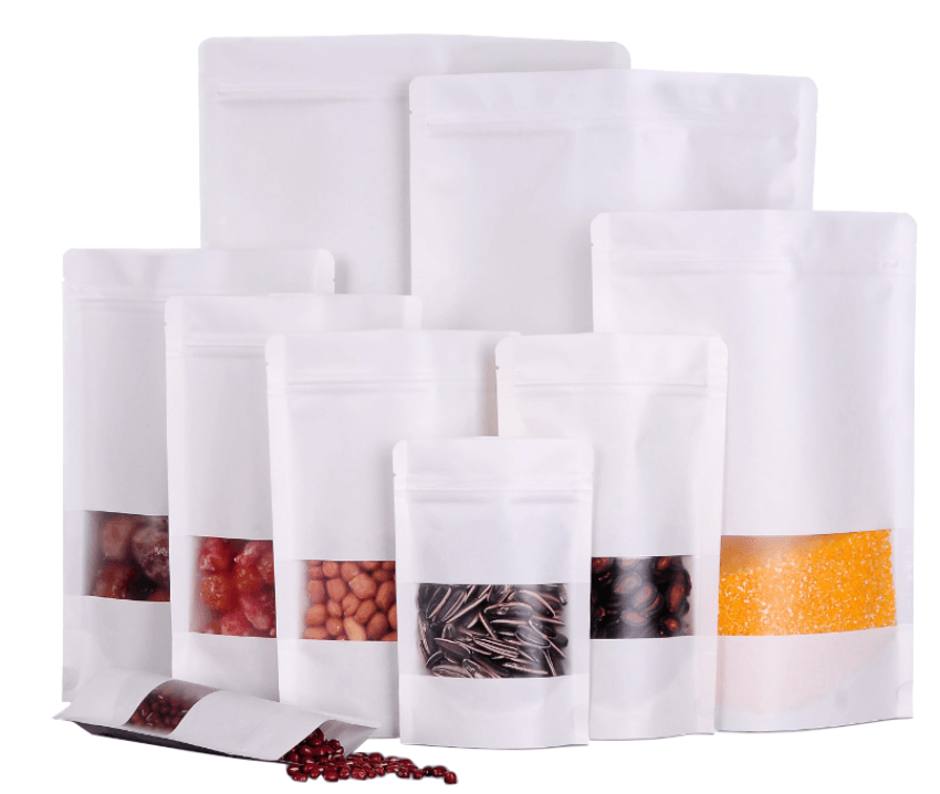 50 BOLSAS DE PAPEL KRAFT BLANCAS TAMAÑO 18X26+5