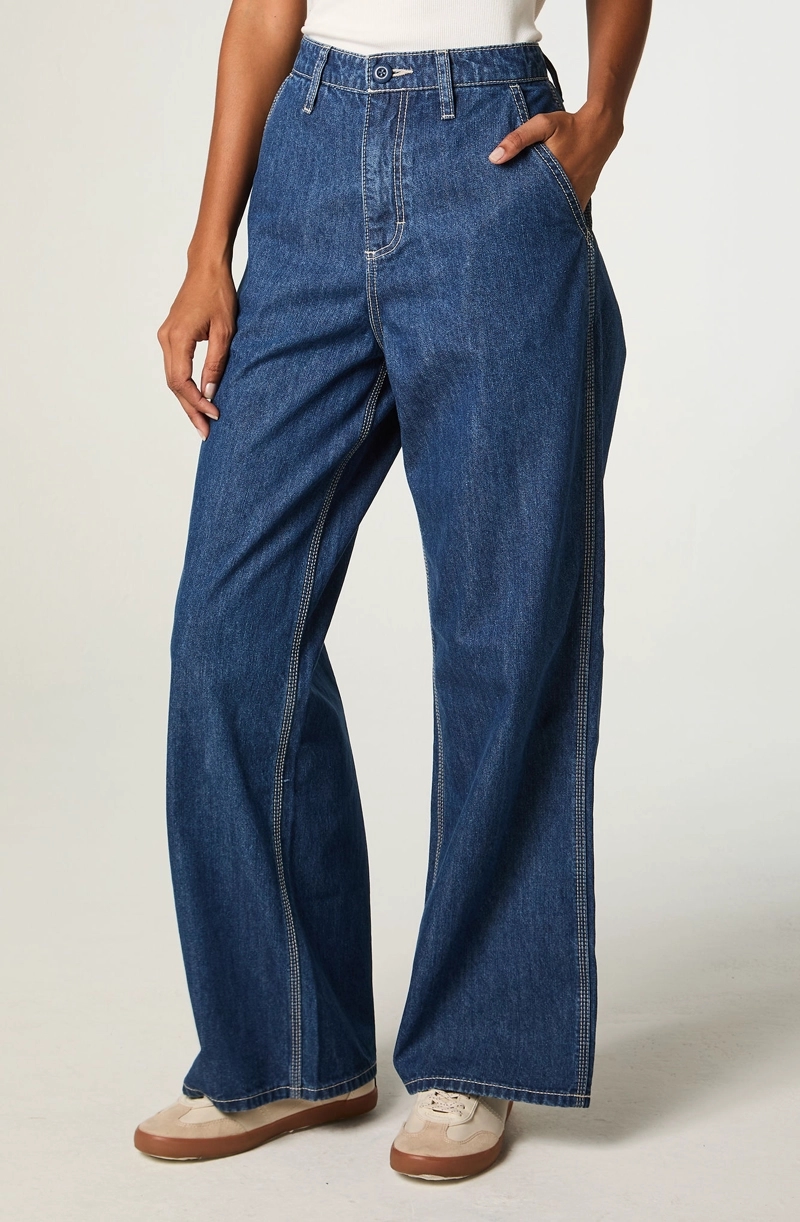 JEANS MUJER STRAIGHT AZUL BABY A LINE