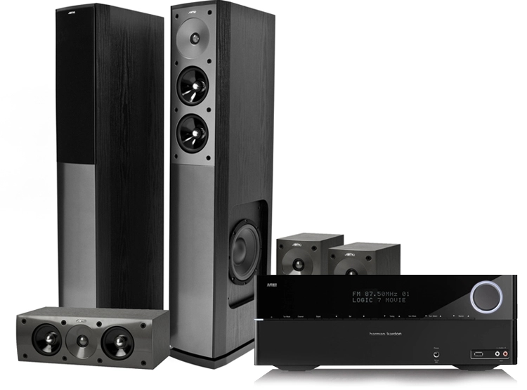 RECEIVER + PARLANTES HARMAN KARDON + JAMO AVR-170 + S-606 HCS