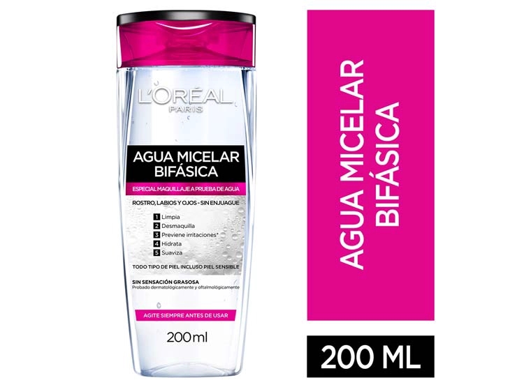 AGUA MICELAR LOREAL BIFÁSICA DERMO EXPERTISE HIDRA TOTAL 5 200 ML