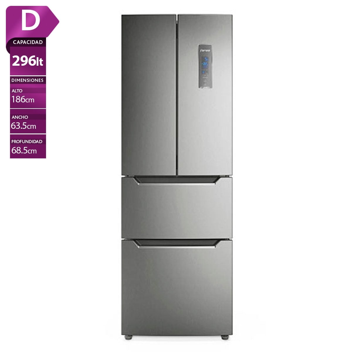 REFRIGERADOR MULTIDOOR FENSA DM64S 320L NO FROST ACERO