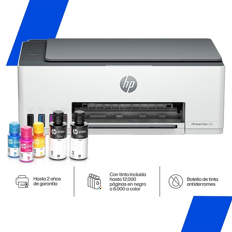IMPRESORA MULTINFUNCIONAL HP INYECCIÓN TINTA SMART TANK 520