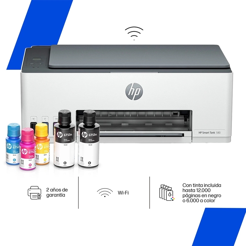 IMPRESORA MULTINFUNCIONAL HP INYECCIÓN TINTA SMART TANK 580 WIFI
