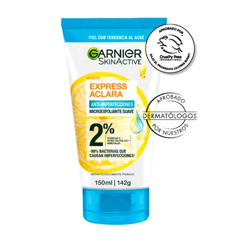 LIMPIADOR FACIAL GARNIER ANTIIMPERFECCIONES PROFUNDO EXPRESS ACLARA 150 ML