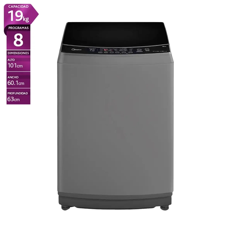 LAVADORA CARGA SUPERIOR MIDEA MLS-190GE04N 19KG GRIS