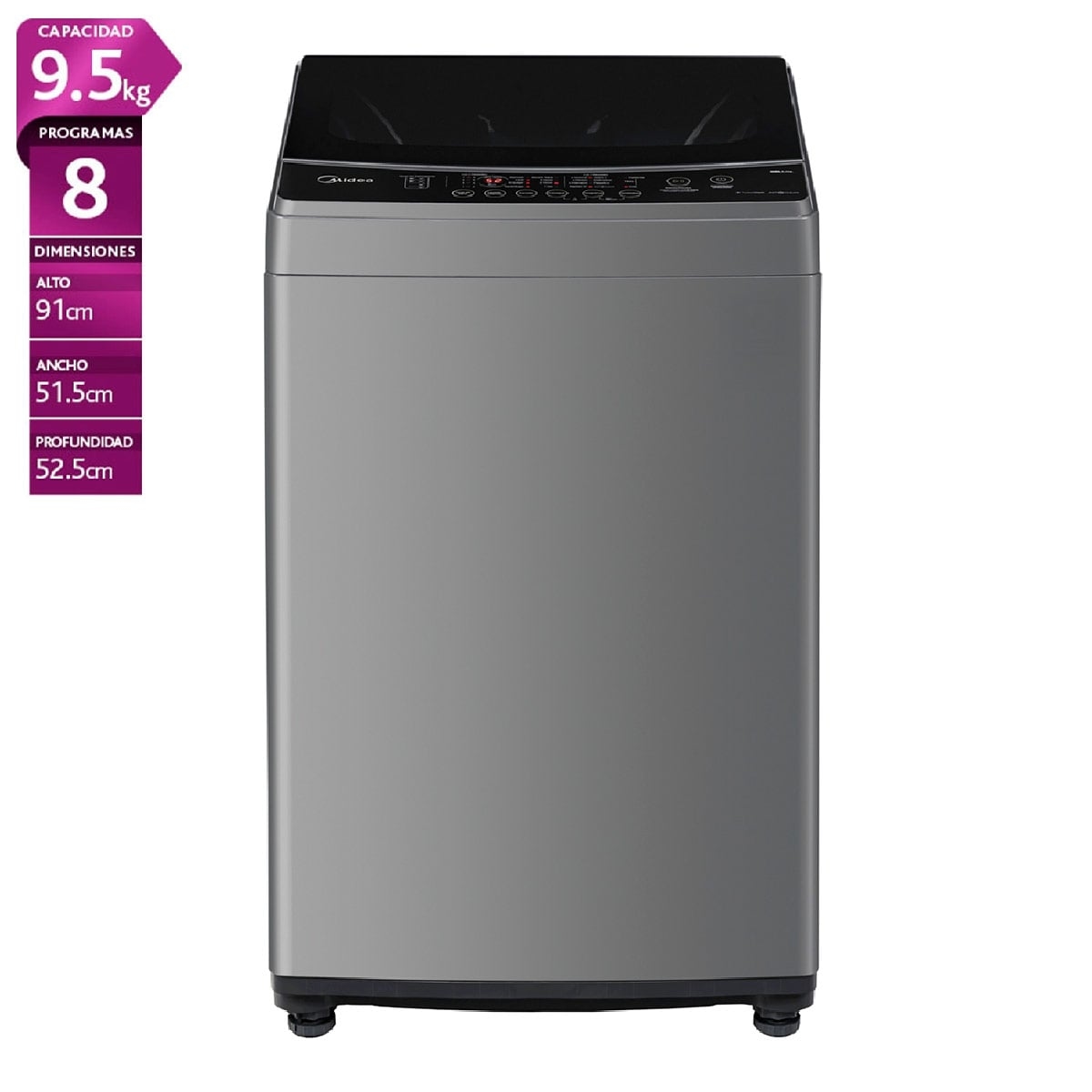 LAVADORA CARGA SUPERIOR MIDEA MLS-095GE04N 9.5KG GRAFITO