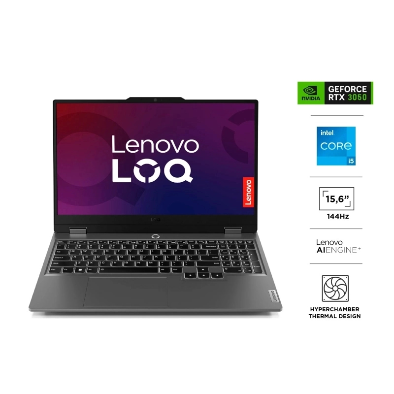 NOTEBOOK GAMER LENOVO LOQ INTEL CORE I5 16GB RAM 512GB SSD NVIDIA RTX 3050 15.6