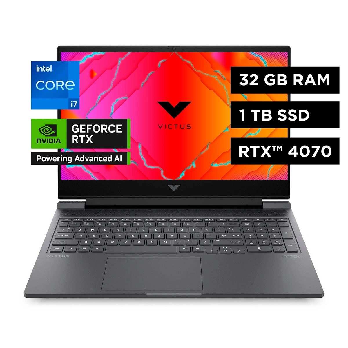 NOTEBOOK GAMER HP VICTUS 16-R1016LA INTEL CORE I7 32GB RAM 1TB SSD NVIDIA RTX 4070 16.1”