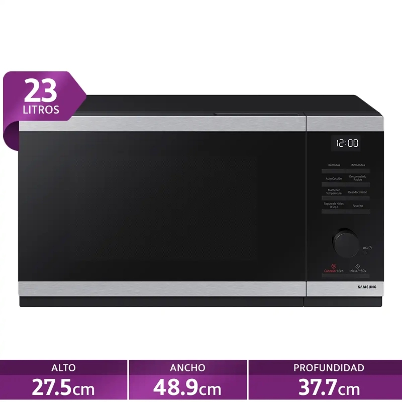 MICROONDAS SAMSUNG 23 L MS23DG4504ATZS QUICK DEFROST PLATO GIRATORIO
