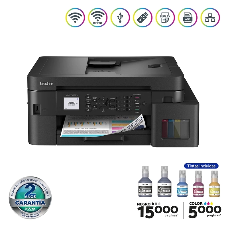 IMPRESORA MULTIFUNCIONAL BROTHER MFC-T930DW WIFI FAX DUPLEX ADF
