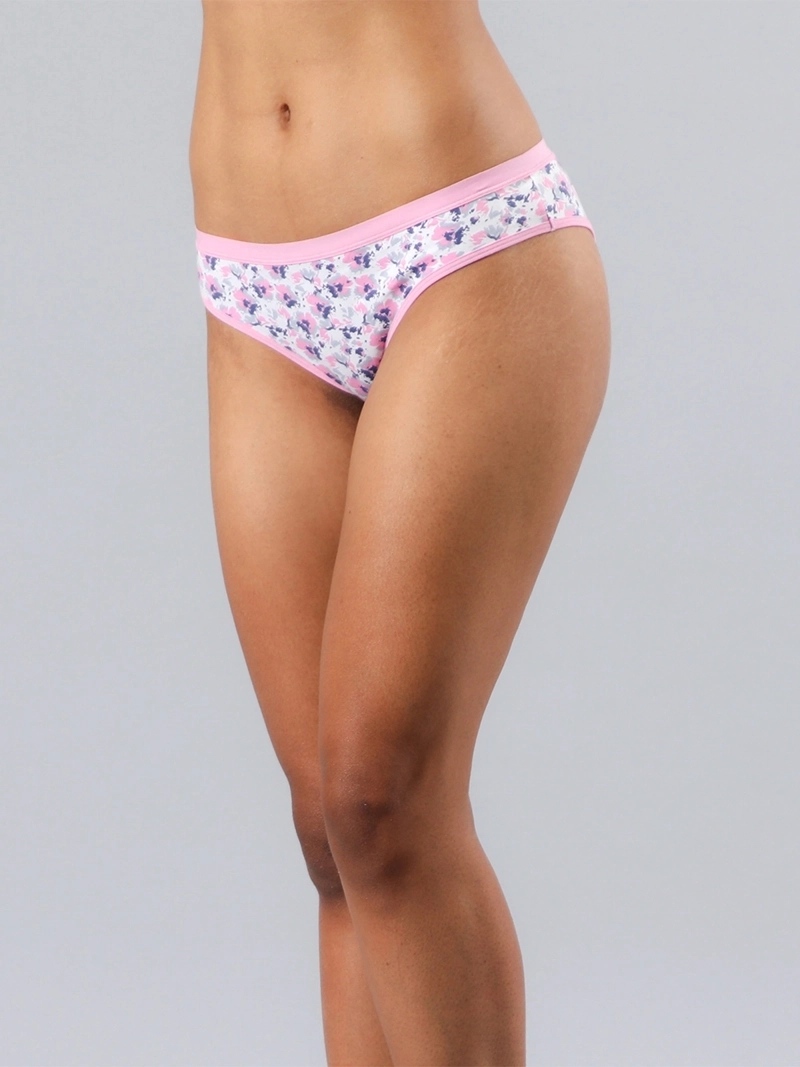 PACK 6 CALZONES BIKINI ALGODÓN MUJER FLORES PRINT 25546